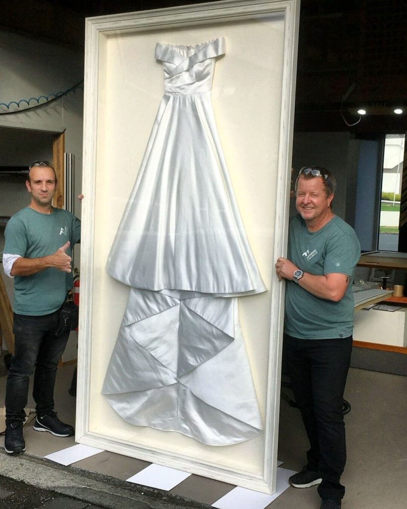 Framed wedding dress